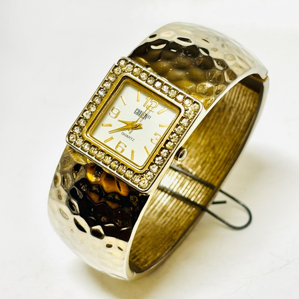 Women’s Watch Gold Tone Cuff Bangle Bracelet Gruen II
